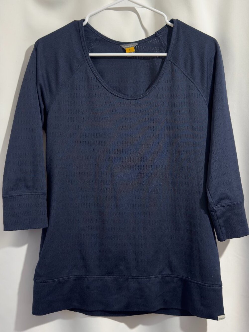 Eddie Bauer Women's Travex 3/4-Sleeve Performance Top Size Large Blue